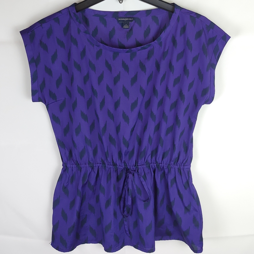 Banana Republic Purple Blouse Top Womens S Preppy Casual Soft Girl Going Out